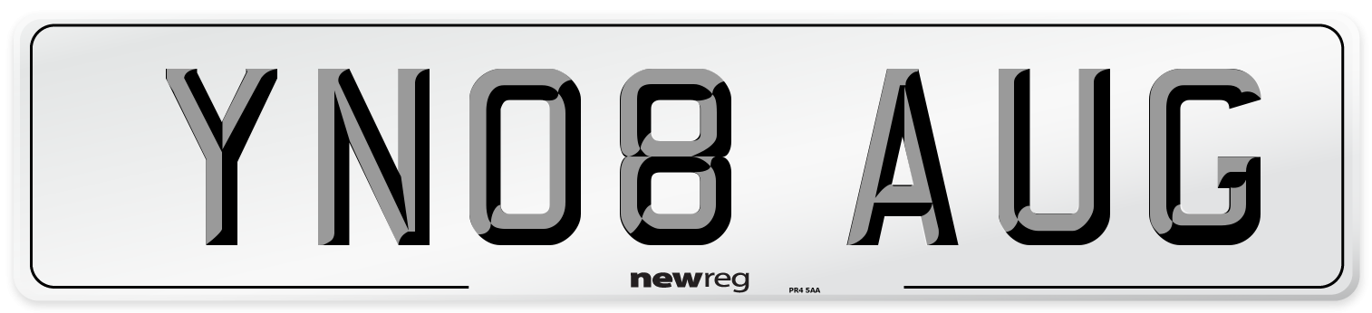 YN08 AUG Number Plate from New Reg